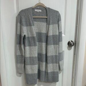 Verve Ami Gray and White Striped Cardigan
